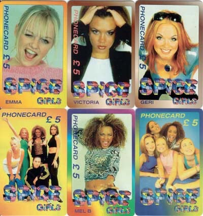 Spice girls, 6 kaarten van 5 pond