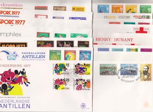 Ned-Antillen FDC's, 23 stuks tussen E101 en E120