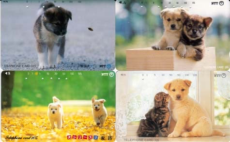 Honden, 4 verschillende Japan gebr.