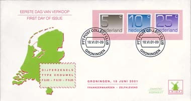 2001 Crouwelzegels 0,05 0,10, 0,25