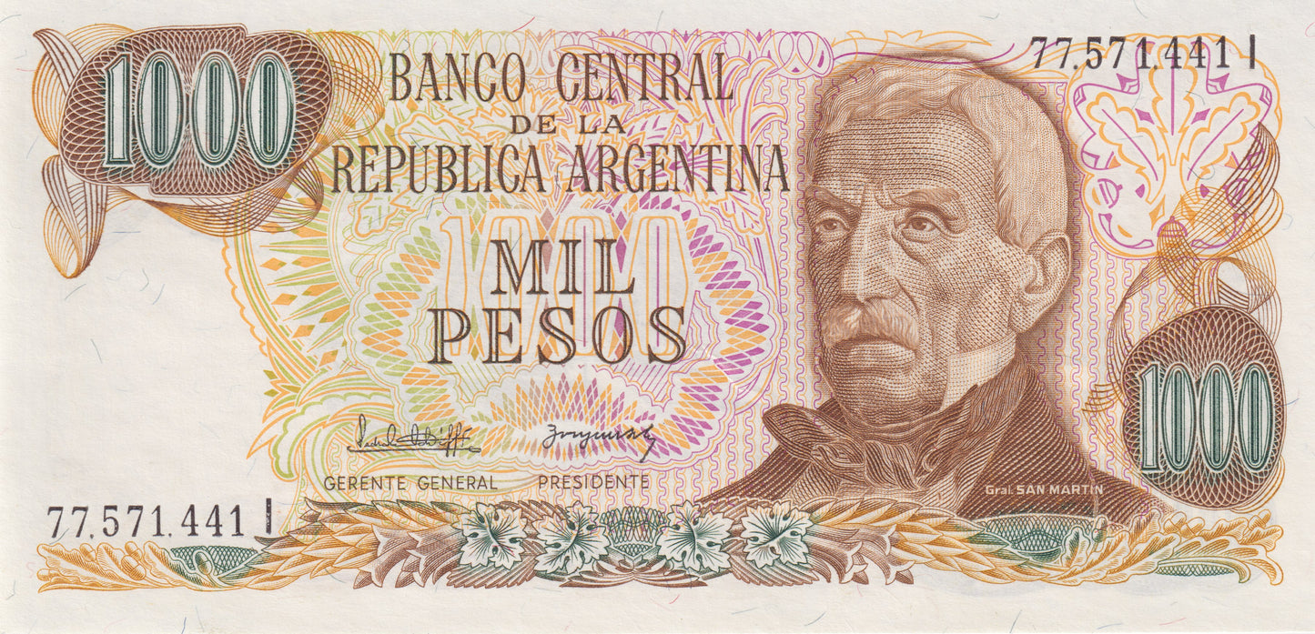 Argentinie 1000 pesos, unc
