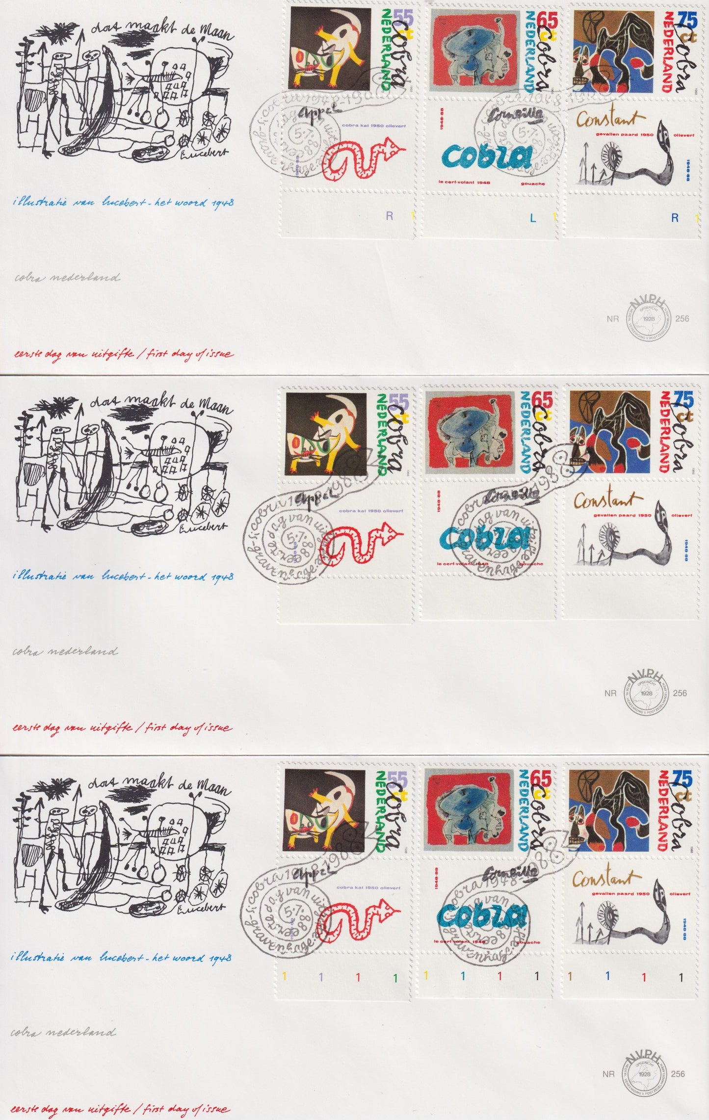 1988 Complete set van 7 COBRA covers met verschillende TABS....