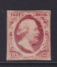 1852 KONING WILLEM III 10 cent rood, ongebruikt zonder gom
