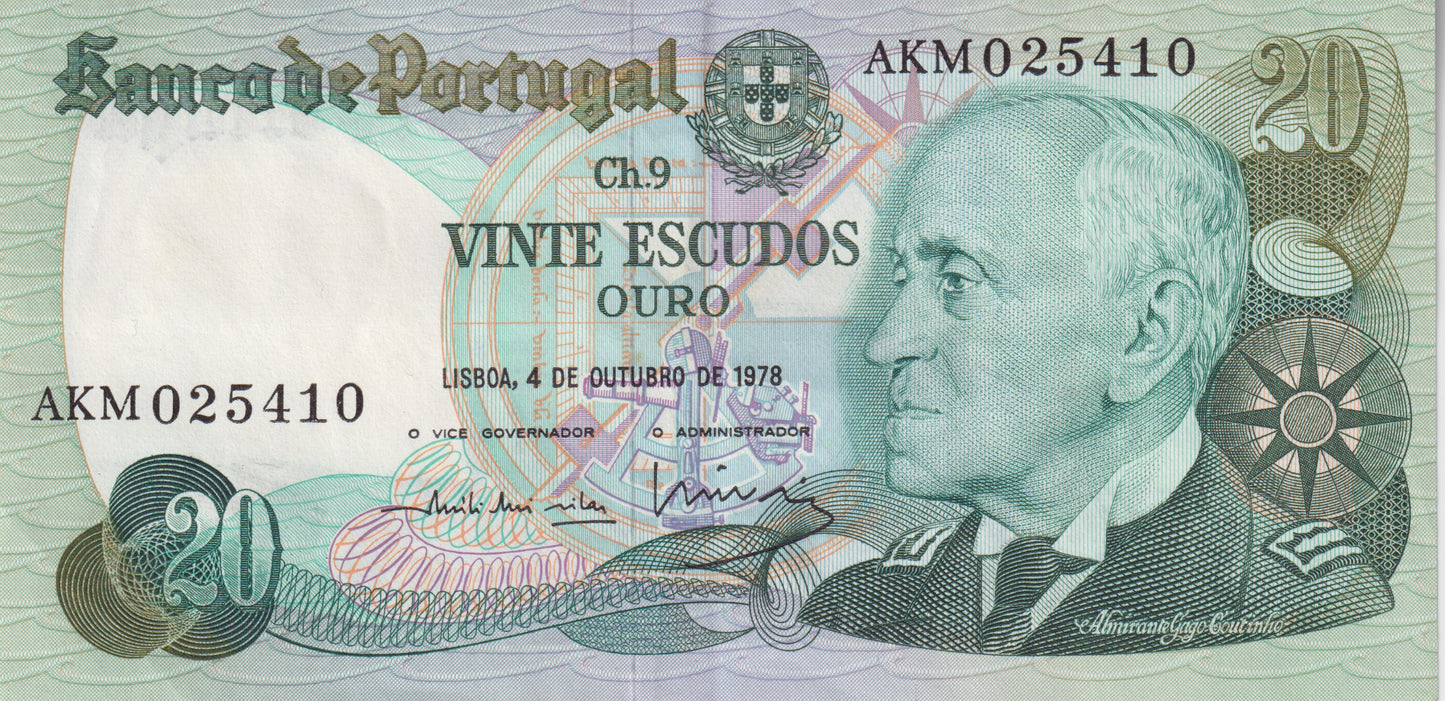 Portugal 20 escudo's 1978 zfr.