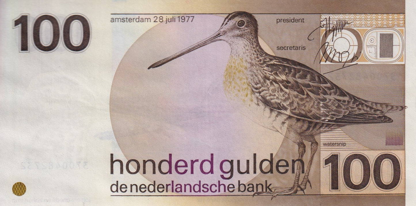 100 Gulden 1977, Snip, unc .