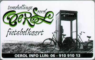 Terschellings Oerol fietsbelkaart
