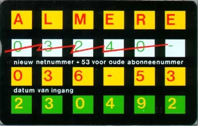 Almere nieuw netnummer