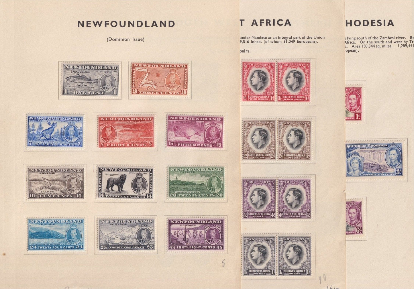 1937 Leuk Kaveltje Coronation George VI, diverse landen ongebruikt, 60 zegels