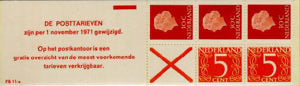 1971 Postzegelboekje no.11aF, fosfor