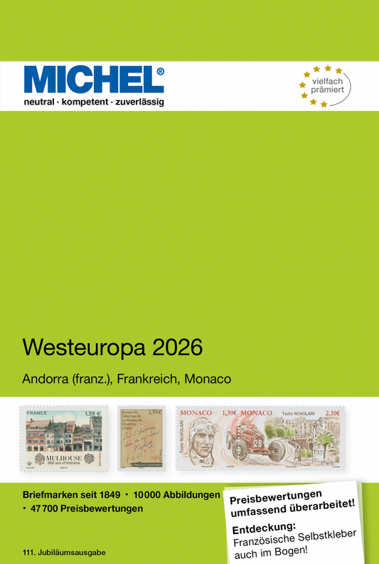 Michel West Europa 2026, in kleur, harde kaft deel 3