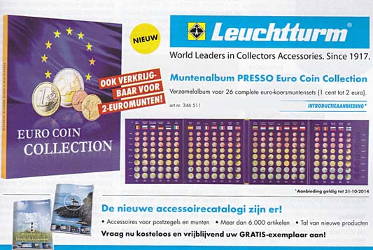 Muntalbum PRESSO voor 26 cpl. Eurosets,