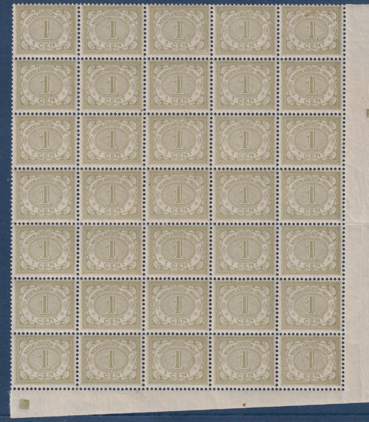 Ned.Indie postfris veldeel van no. 41 , 1 cent.