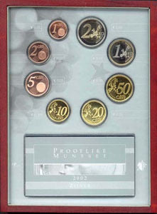 PROOFSET Nederland 2002 EURO's, Prooflike