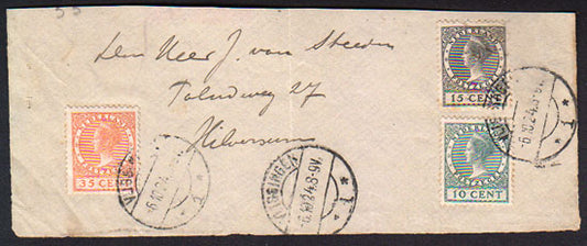 Nederland 1924  op briefstuk, nr. 136-138 nvph