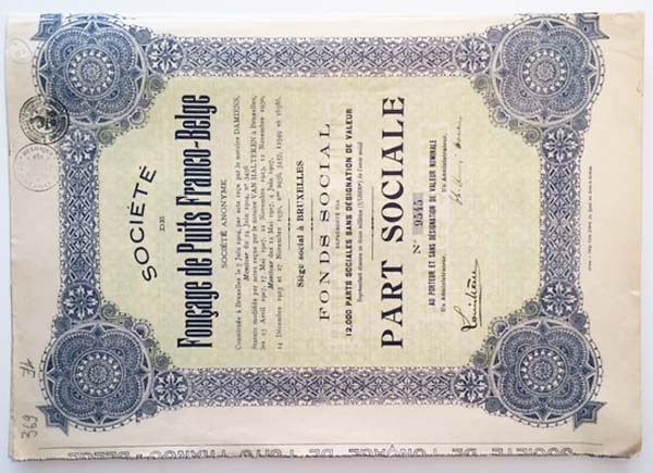 1904 Foncage de Puits Franco-Belge, Brussel