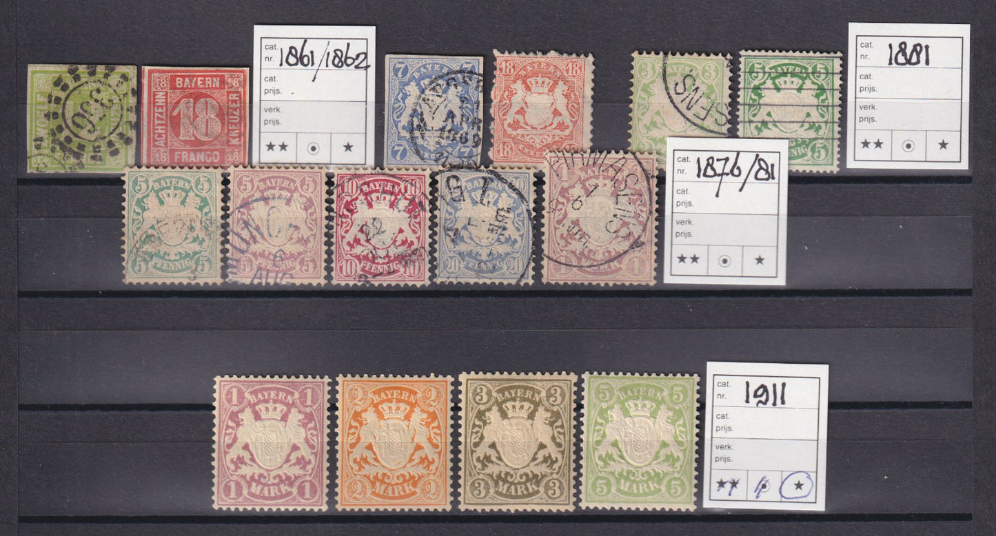 Bayern 1861-1911, gemengd kaveltje, hoge cat. waarde