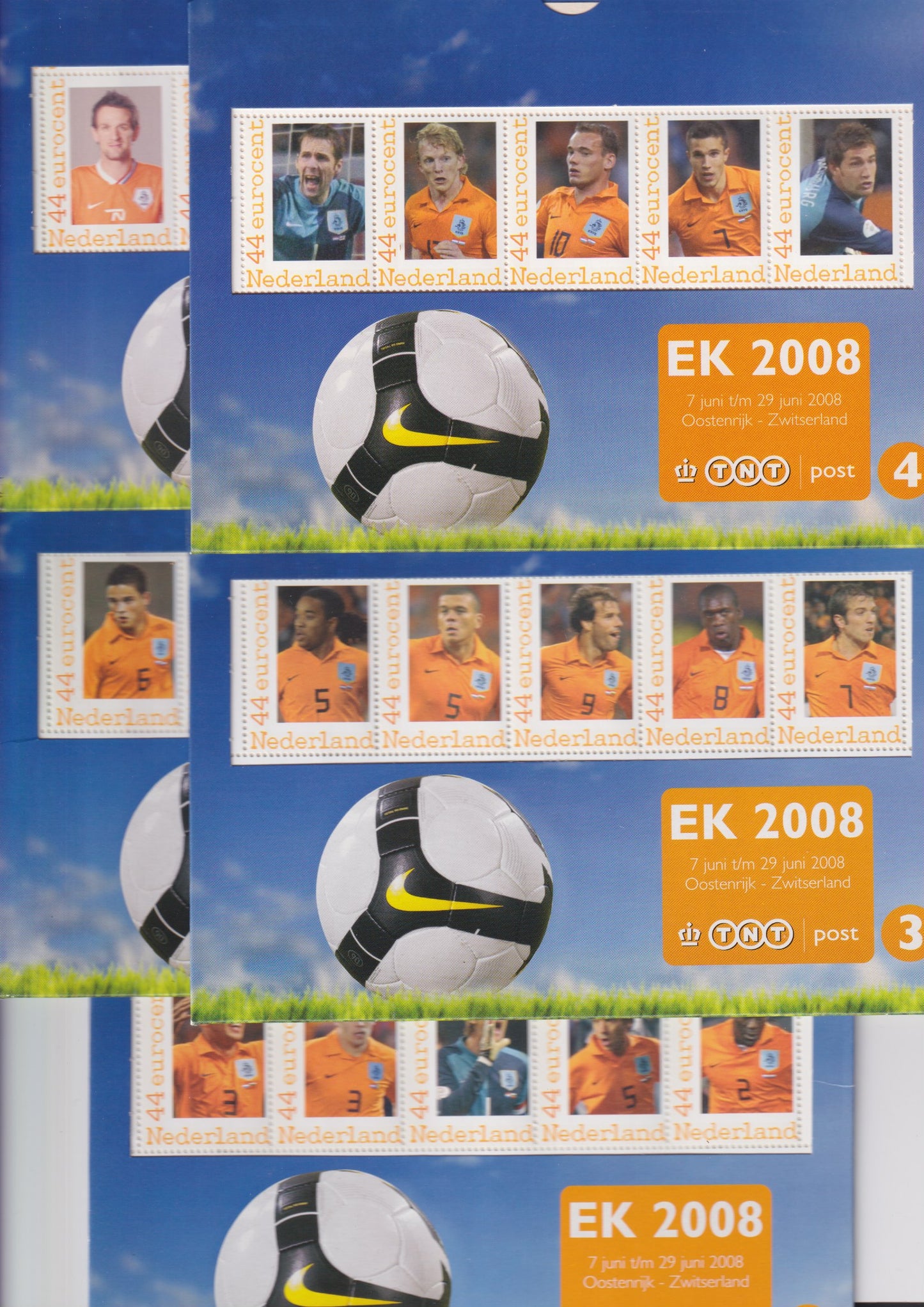 2008 EK voetbal, Nederlands elftal op 5 velletjes in folder