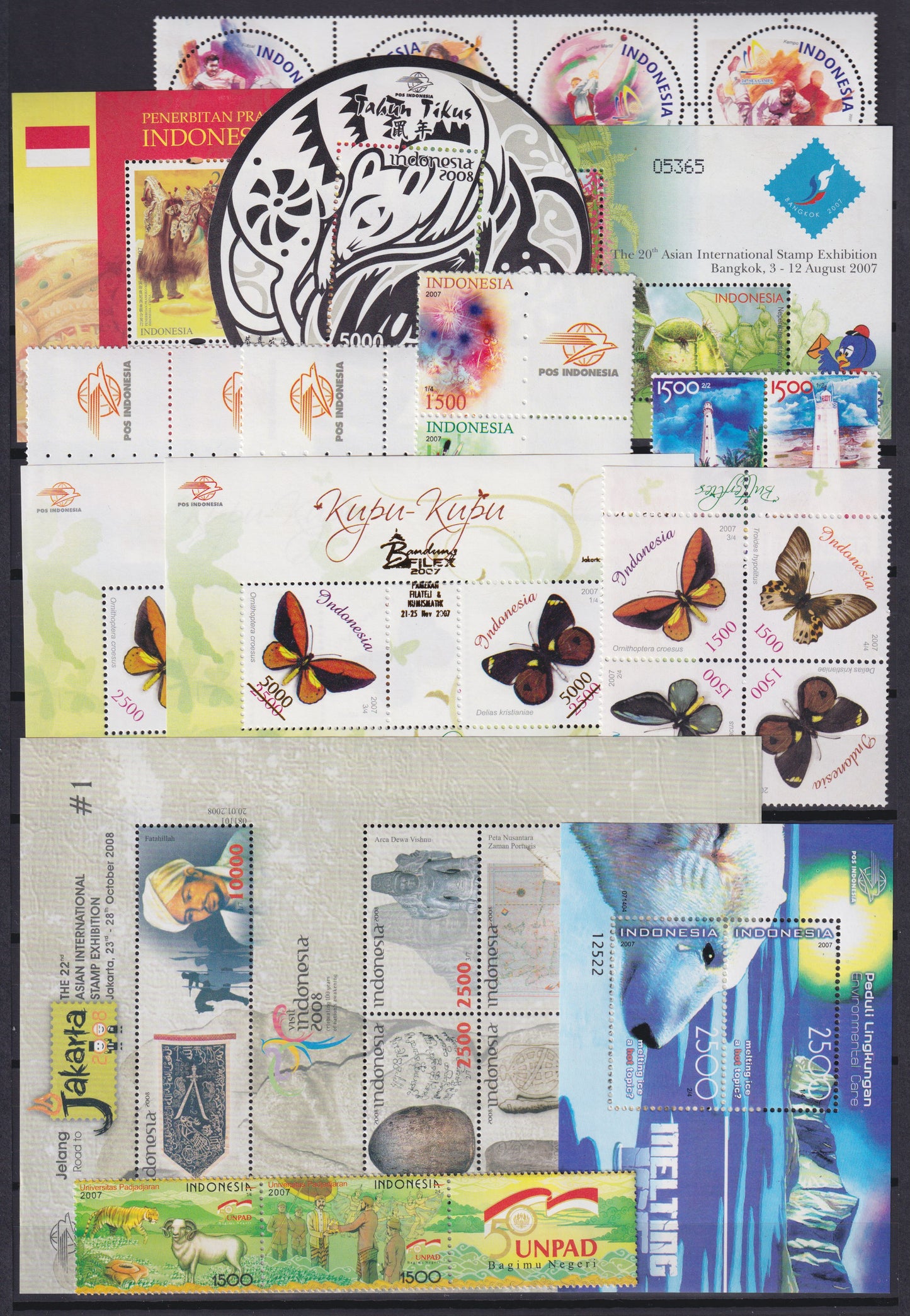 2007/2008 Indonesie series/blocs postfris