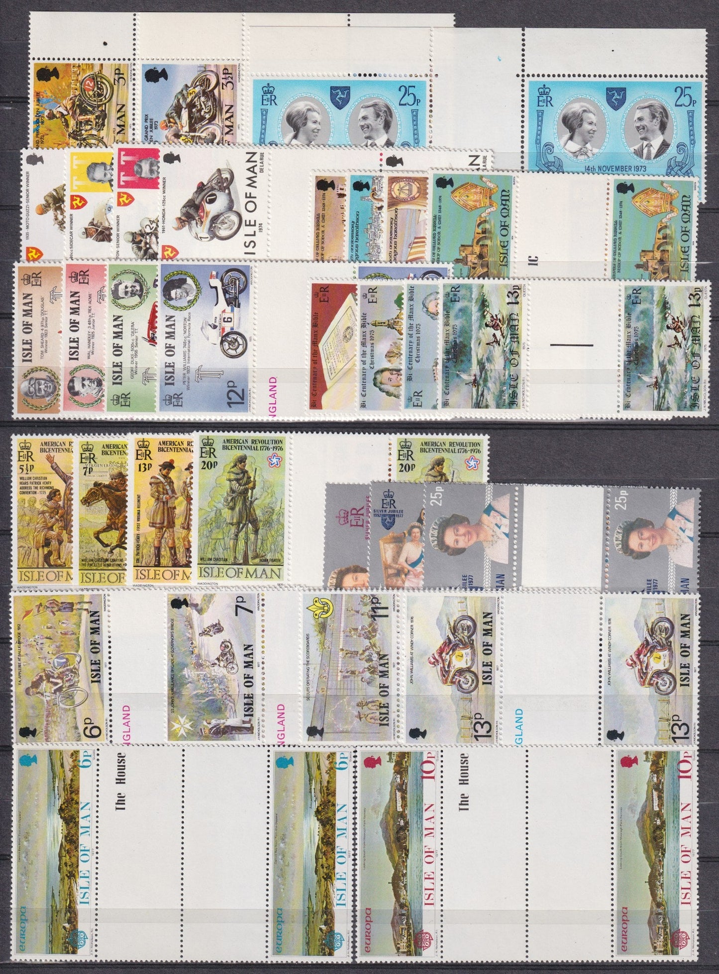 EILAND MAN, partijtje GUTTER-PAIRS, postfris..