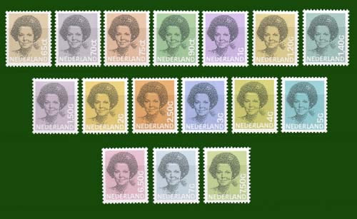 1981-1990 Koningin Beatrix frankeer in zwart