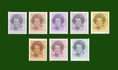 1981-1990 Koningin Beatrix frankeer in zwart, rolzegels