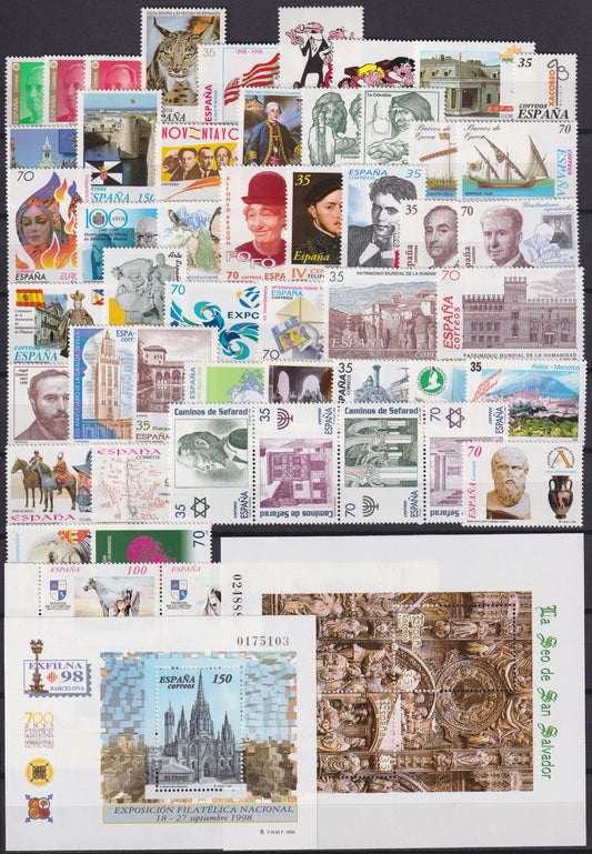 1998 Spanje postfris, z.g.a. compleet