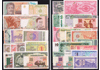 Wereld, 34 verschillende bankbiljetten unc.