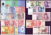 Wereld, 16 verschillende bankbiljetten GEBRUIKT