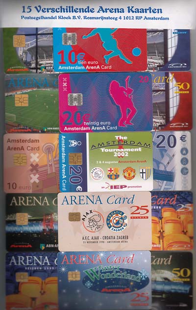 ARENA, 15 verschillende ARENA kaarten gebr. - Click Image to Close