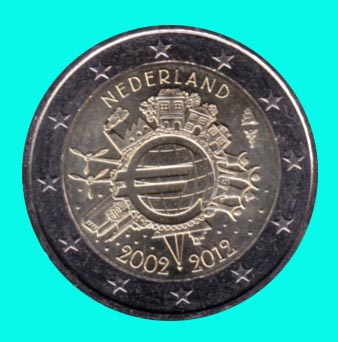 Euro 10 jaar, Nederland unc 2012 - Click Image to Close