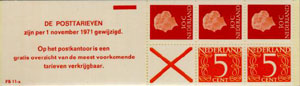 1971 Postzegelboekje no.11aF, fosfor - Click Image to Close