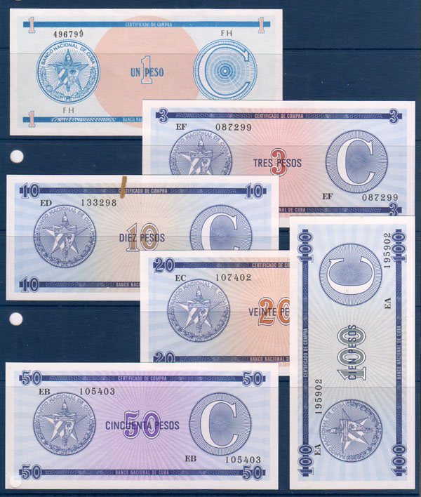 Cuba set of 6 notes - Click Image to Close