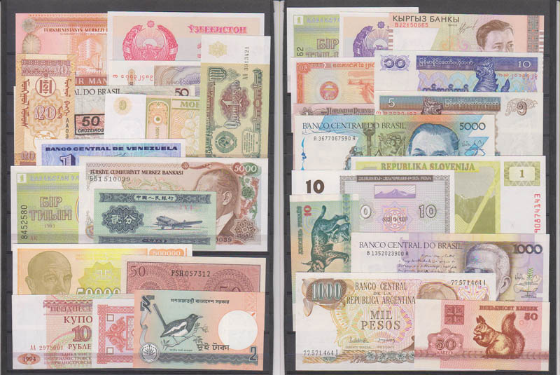 Wereld, 30 verschillende bankbiljetten UNC. - Klik op de afbeelding om het venster te sluiten
