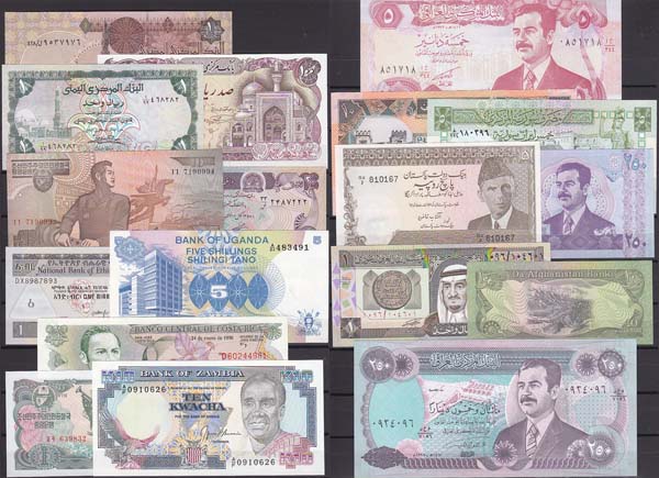 World, 18 different banknotes unc. - Click Image to Close