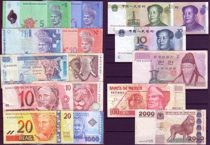 Wereld, 16 verschillende bankbiljetten GEBRUIKT - Click Image to Close