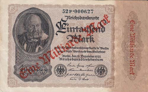1922, 1 Miljoen Mark opdruk, Berlijn - Click Image to Close