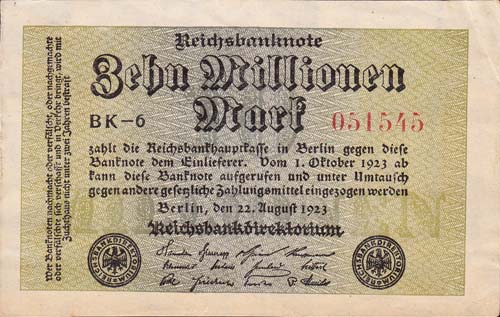 1923, 10 Miljoen Mark Berlijn - Click Image to Close