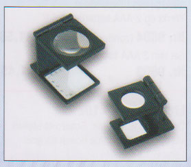Dradenteller zwart metaal, vergroot 9x, diameter 10mm. - Click Image to Close