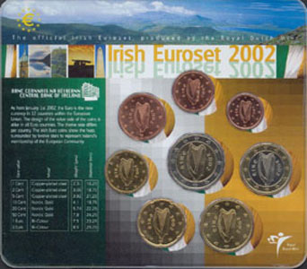 Ireland 2002 BU set, issued by Dutch Mint - Click Image to Close