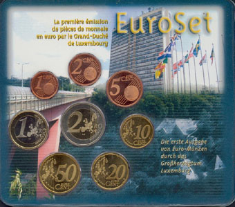 Luxemburg BU set 2002, issued by Dutch Mint - Click Image to Close