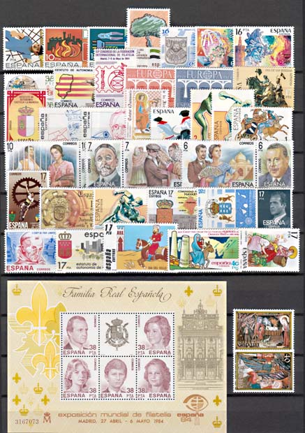Spain 1984 year excl. defs. - Click Image to Close