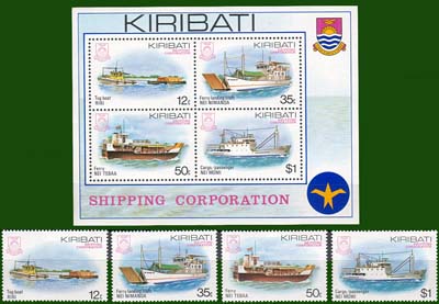 1984 Kiribati, Michel no. 439-442 + bloc - Click Image to Close
