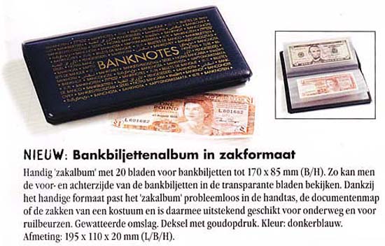 Pocket Album voor Bankbiljetten - Klik op de afbeelding om het venster te sluiten
