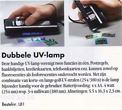 Double UV lamp on batteries - Click Image to Close
