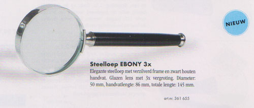 Leuchtturm luxe steelloupe Ebony, vergroot 3x, diameter 50mm - Click Image to Close