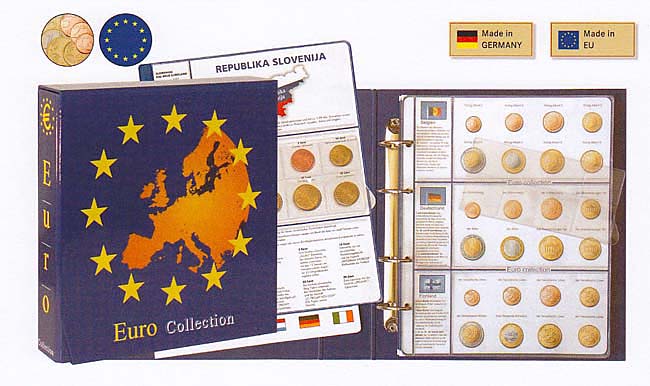 Lindner voordrukalbum voor complete sets euromunten - Klik op de afbeelding om het venster te sluiten
