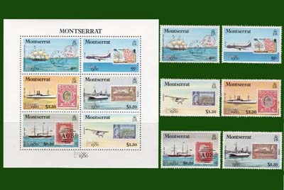 1980 Montserrat, Michel no. 417-422 + B22 - Click Image to Close