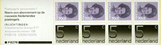 1985 Postzegelboekje no.27b - Klik op de afbeelding om het venster te sluiten