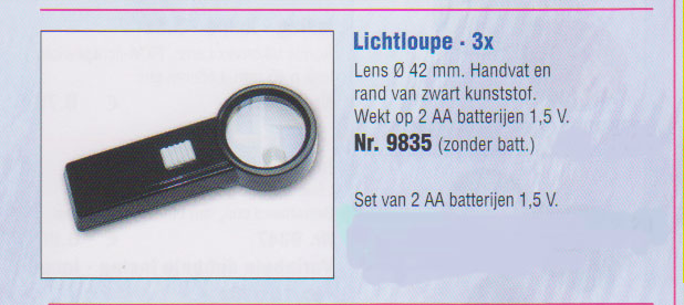 Licht loupe vergroot 3 x en 6x, zwarte kunststof, diameter 42 mm - Click Image to Close