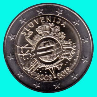 Euro 10 jaar, Slovenie unc 2012 - Click Image to Close